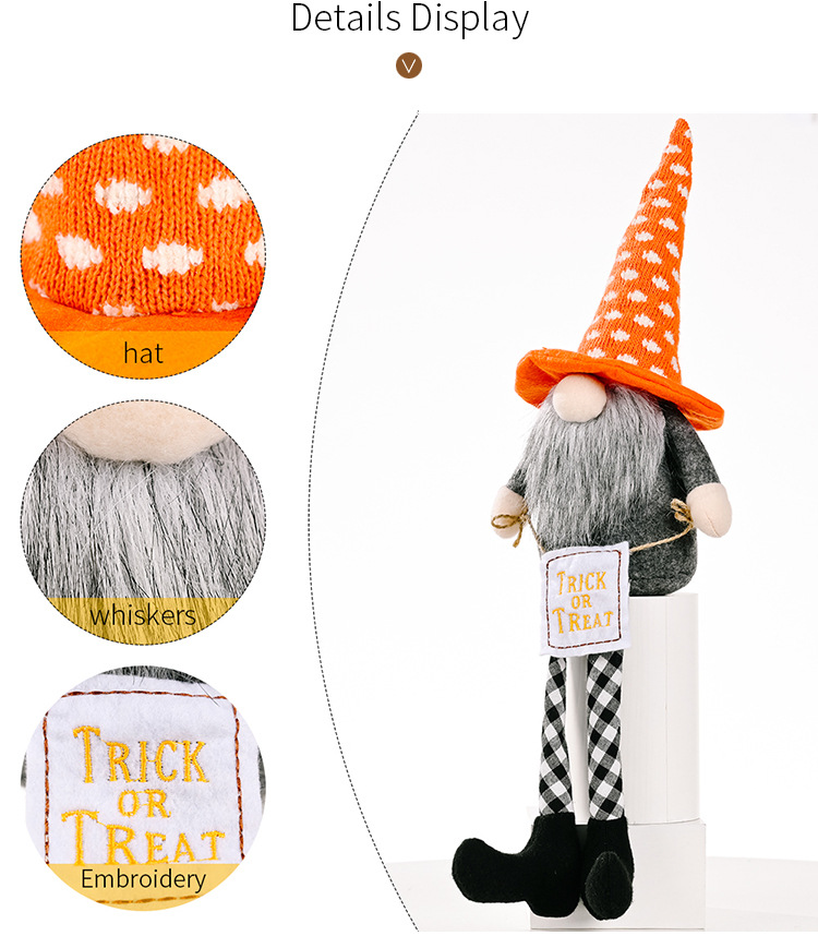 400g Weight Nonwoven Material Halloween Festival Multicolor, Black Color Wholesale Halloween Hanging Legs Rudolph Faceless Doll Decoration Nihaojewelry 3