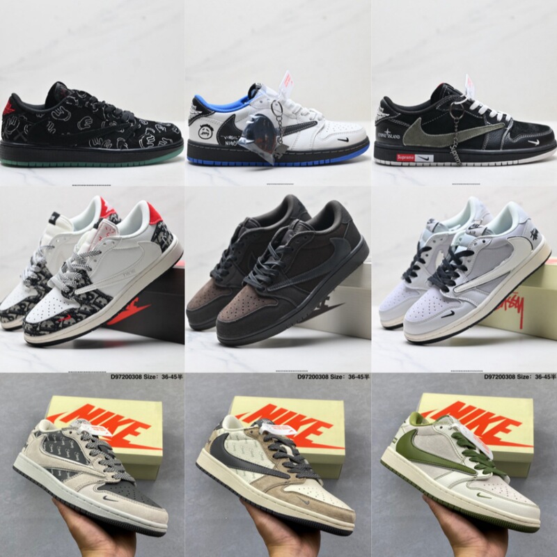 Putian high-quality replica AJ1 men's shoes, Dunk black and white panda SB Jordan 1 low-top sneakers, Air Force 1