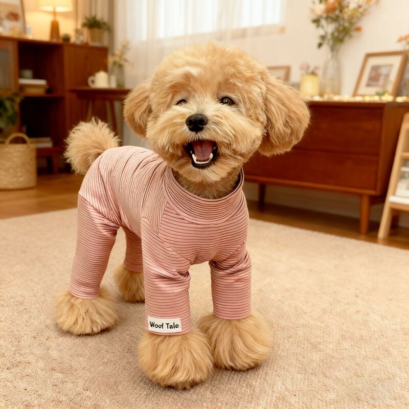Dog Autumn and Winter Warm Turtleneck Neck-Protecting Four-Legged Extended Full-Body Base Layer Pet Belly-Covering Thermal Jumpsuit Teddy
