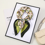 70花卉波点仿真丝丝巾系脖小方巾韩系氛围感防晒领巾高级感批发