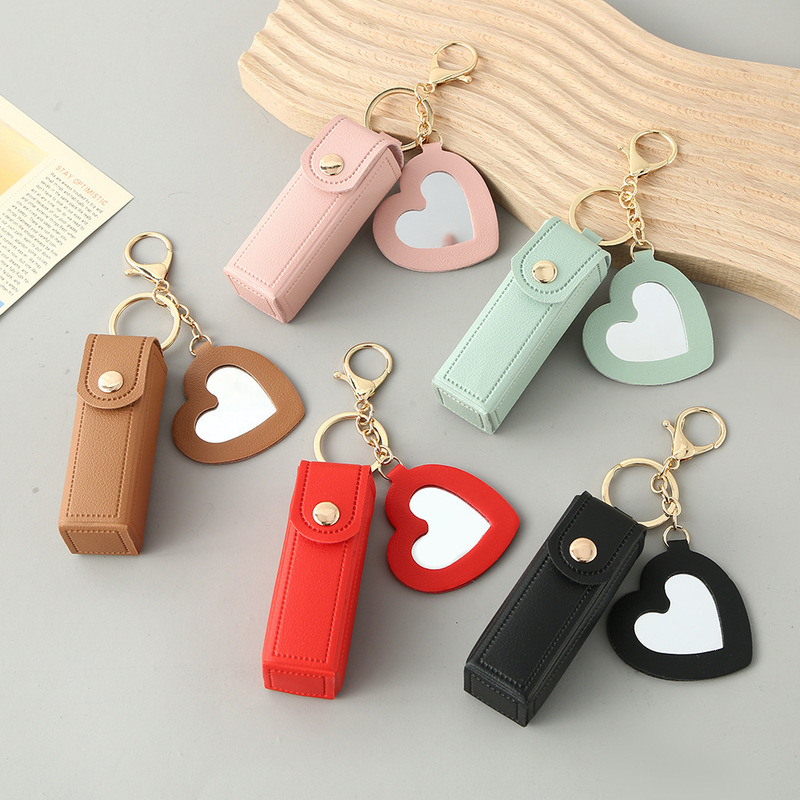 New Lipstick Storage Bag with Ins-Style Keychain Pendant, High-Value Small Bag Accessory, Portable Leather Lipstick Case New Lipstick Storage Bag with Ins-Style Keychain Pendant, High-Value Small Bag Accessory, Portable Leather Lipstick Case