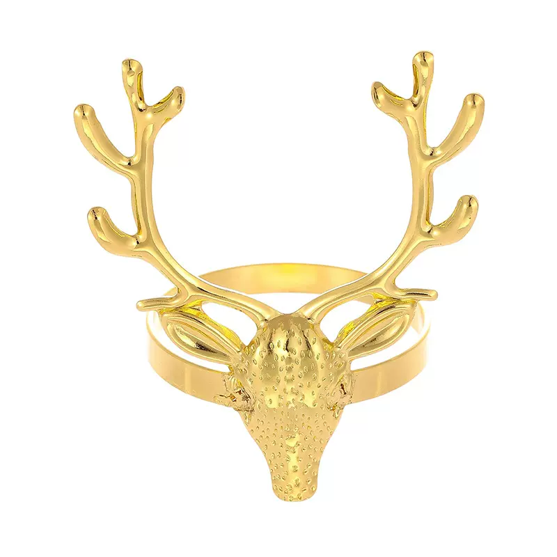 圣诞节鹿角餐巾环餐巾扣 圣诞派对餐桌装饰小鹿餐巾圈厂家批发