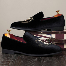 一件包邮复古潮流时尚豆豆鞋日常休闲百搭男士单鞋跨境套脚皮鞋