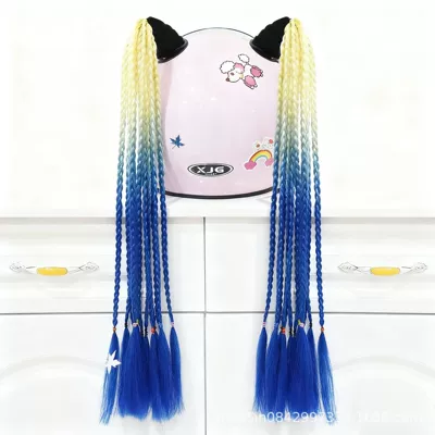 Motosiklet dəbilqələri: for Men and Women, Helmet - 2-thin-strips-of-rice-blue