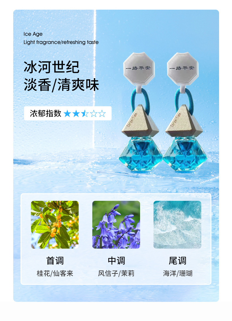 Car Perfume Langlong Same Model Car Fragrance Essential Oil Hanging Car Aroma Diffuser Rearview Mirror Fresh Scent Pendant Fragrance