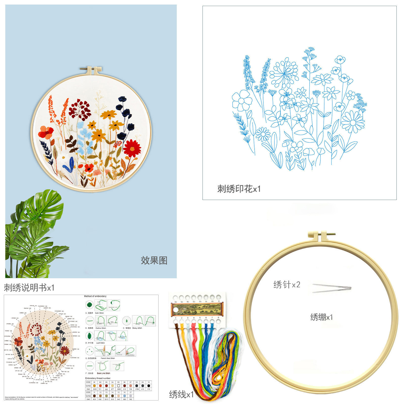 Mona Lisa bordado real flores y plantas colección nueva simulación de estilo chino bordado decoración bordado a mano