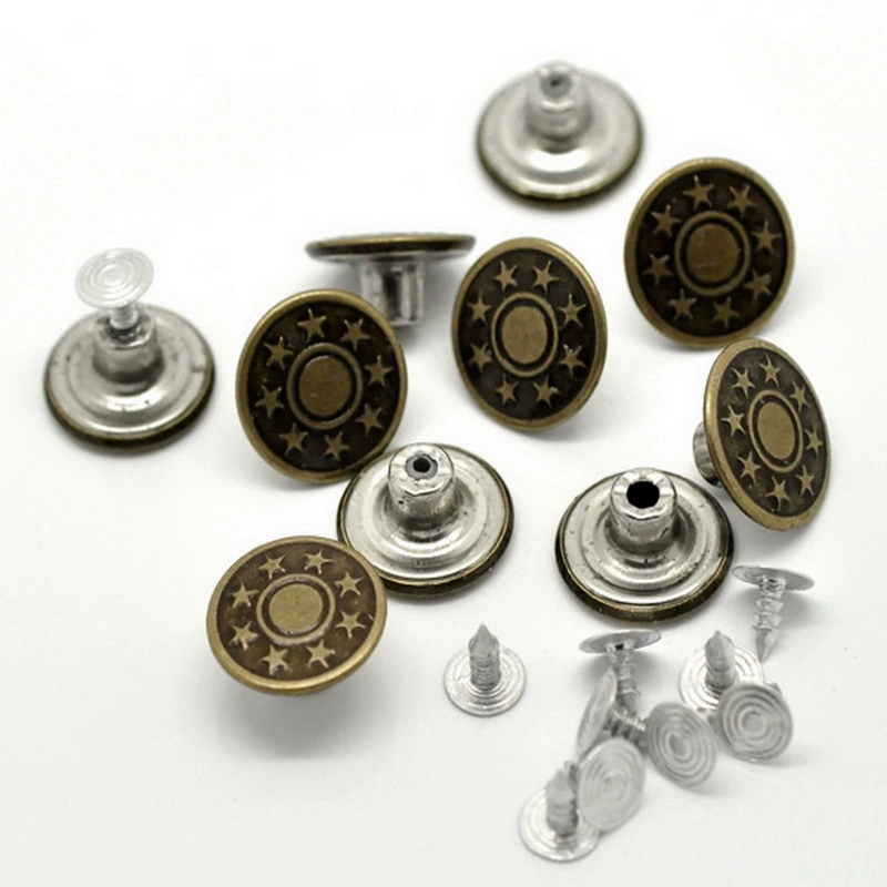Металлические пуговицы ветровки брюки Костюм с пряжками Древняя бронза с пентаграммой на пуговицах-50 комплектов в одной упаковке