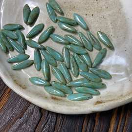 捷克琉璃珠剑珠叶子珠5x15mm散珠配饰手链项链耳环吊坠diy配件无