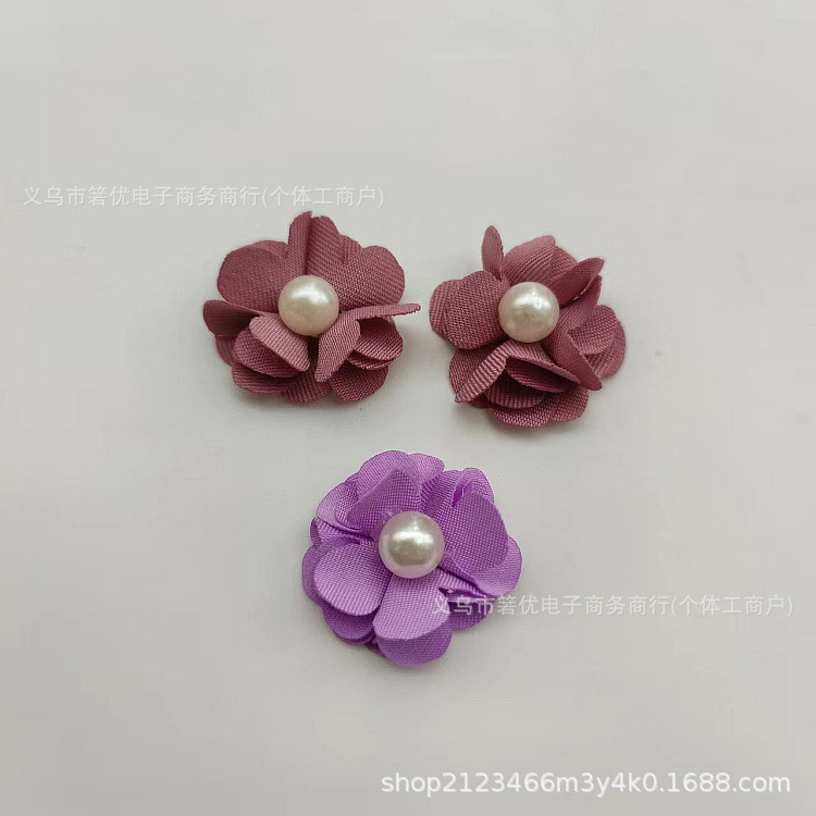 2.5CM韩版宠物珍珠头饰DIY狗狗甜美花朵发夹饰品服饰辅料配饰花朵