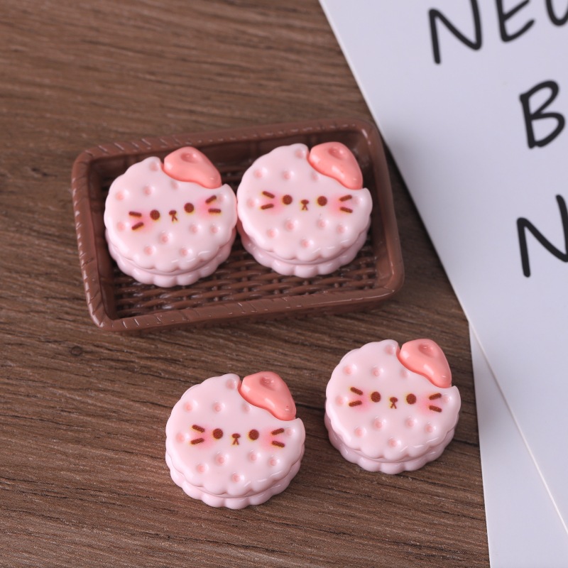 Pink cat biscuits