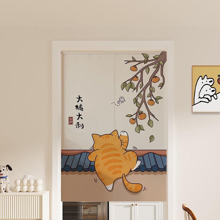 Cartoon Door Curtain Partition Curtain Bedroom Room Home Entrance Door Half Curtain Kitchen Toilet Curtain Cloth Anti-Peeping Ventilation
