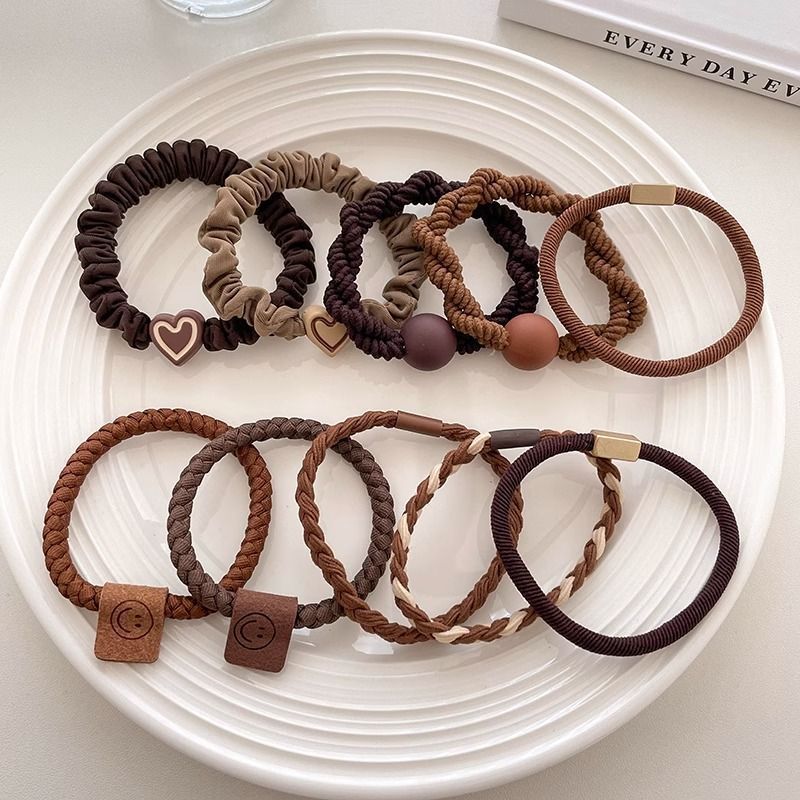 2024 nuevo anillo de cabello de oso para mujeres simple y versátil cuerdas de cabello de alta elasticidad no lesionan cuerdas de cabello de cola de caballo adornamiento para el cabello