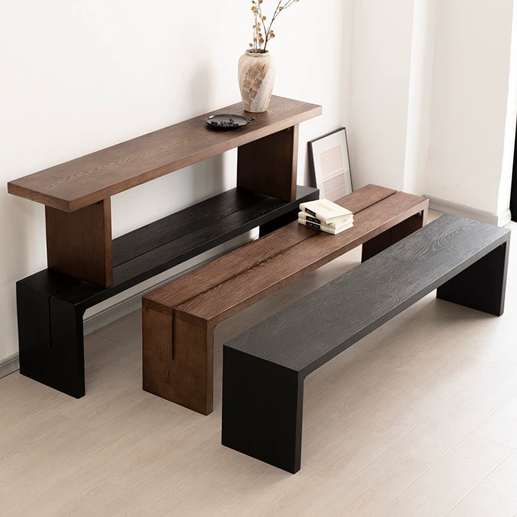 Скамейка из нордического массива дерева Скамейка для домашнего стола Скамейка для обеденного стола