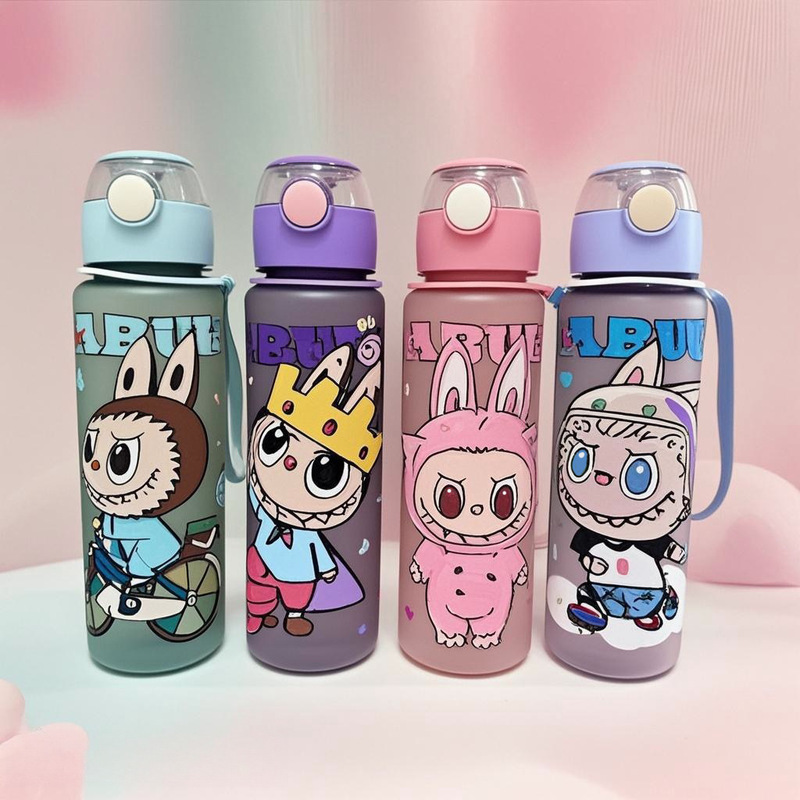 クロスボーダー 800 ミリリットル透明つや消しプラスチックカップ高品質バウンス落下防止ストローウォーターカップ男性と女性のためのポータブルポータブルカップ|undefined