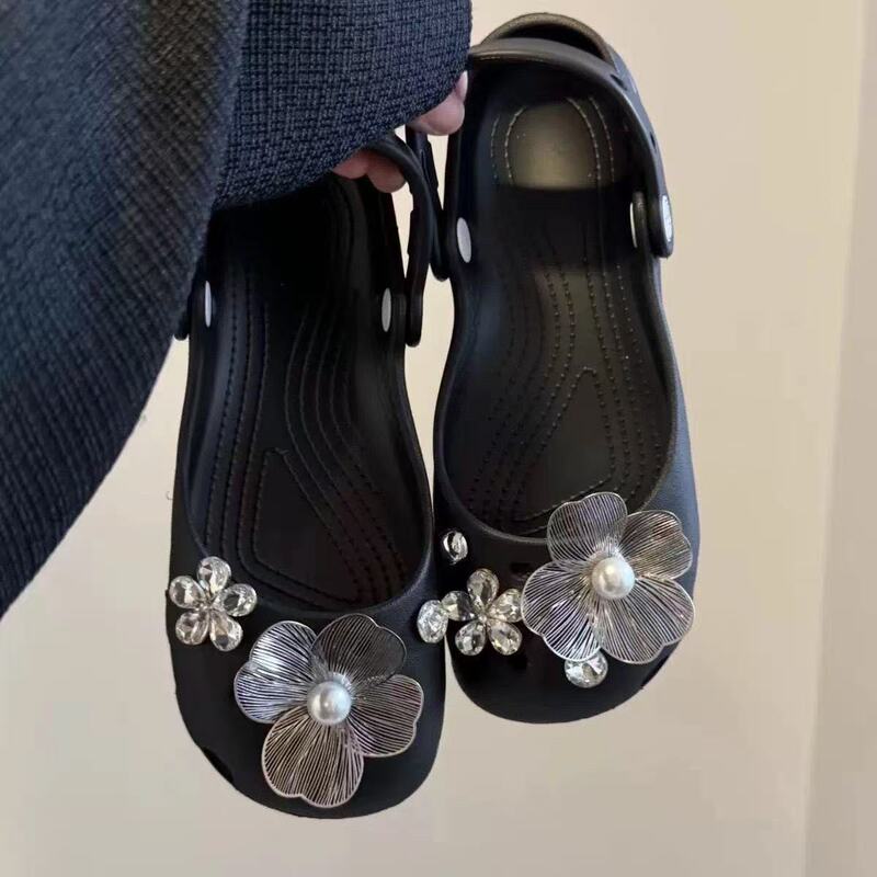 Floral Mary Jane Shoes, Ballet Shoes, Sandals, Women's Clogs, Women's Outdoor Slip-On Beach Shoes, Home Slippers for Women