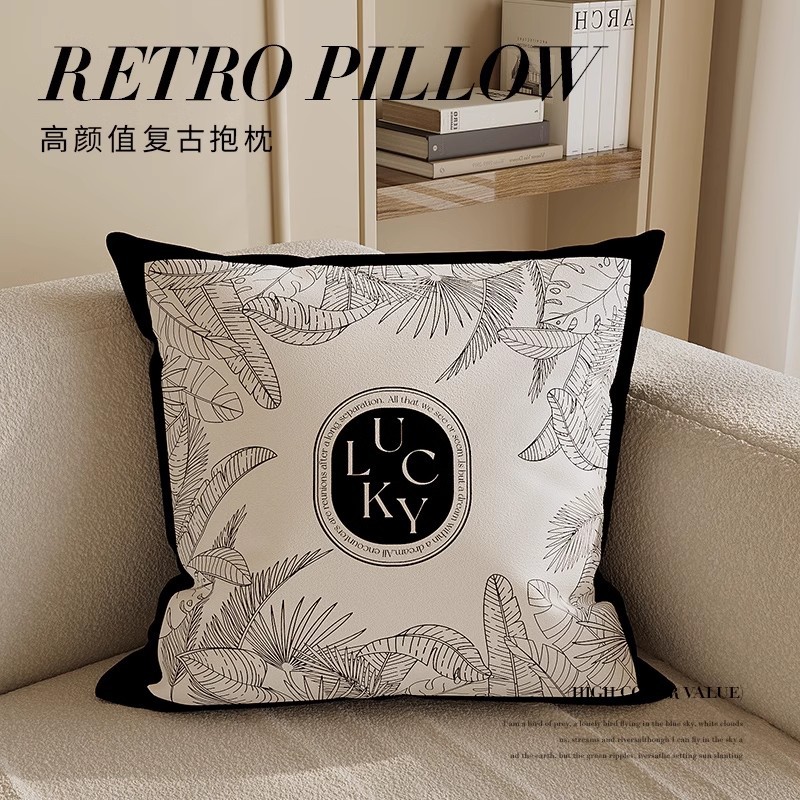 Sofá de estilo medieval almohada retro almohada doméstica cabezal de cama almohada de cama almohada de ventana con núcleo desmontable y lavable