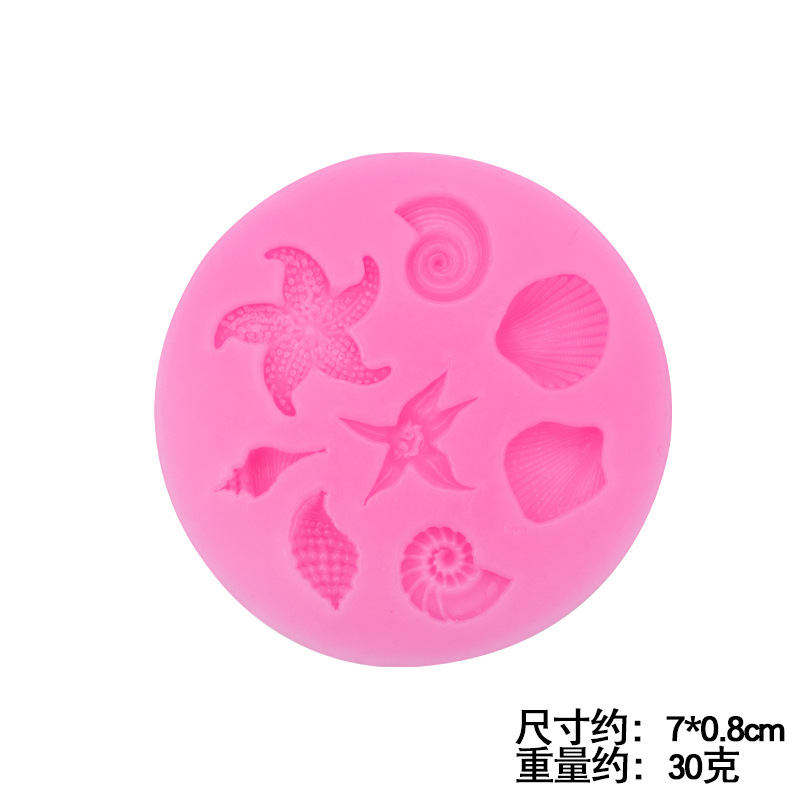DIY líquido fondant molde de silicona arcilla suave cerámica DIY serie marina molde modelado concha de mar
