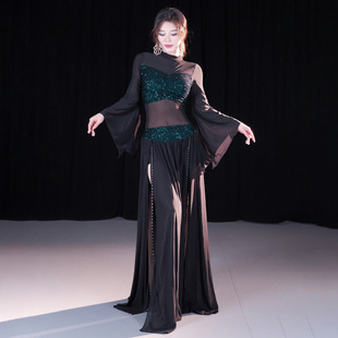 Dancer Belly Dance New suit Simple Elegant Mesh Oriental Dance Performance Practice Team Dress Class Dress 5081