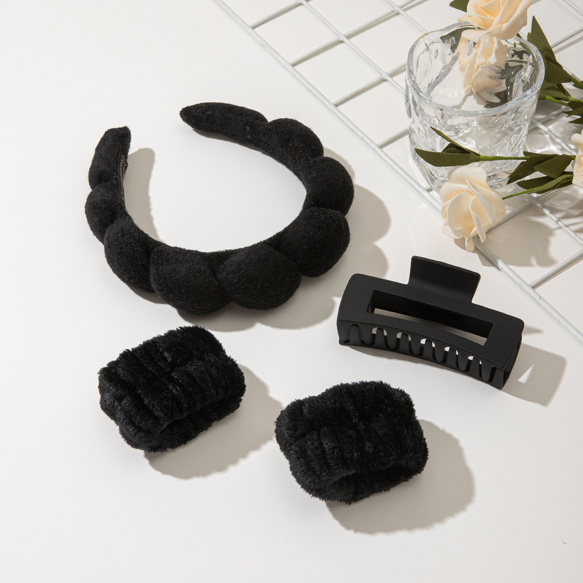 Nube transfronteriza cabello abrazadera de agarre conjunto de huevos multicolores flores de agarre abrazadera de gran tamaño correa de muñeca impermeable al por mayor