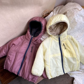 现货~2026女童冬季轻量户外三防双面穿连帽加厚外套宝宝棉服棉衣