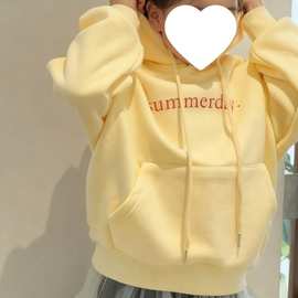 女童加绒卫衣秋冬款2025新款女宝宝外套连帽上衣女孩加厚洋气时尚