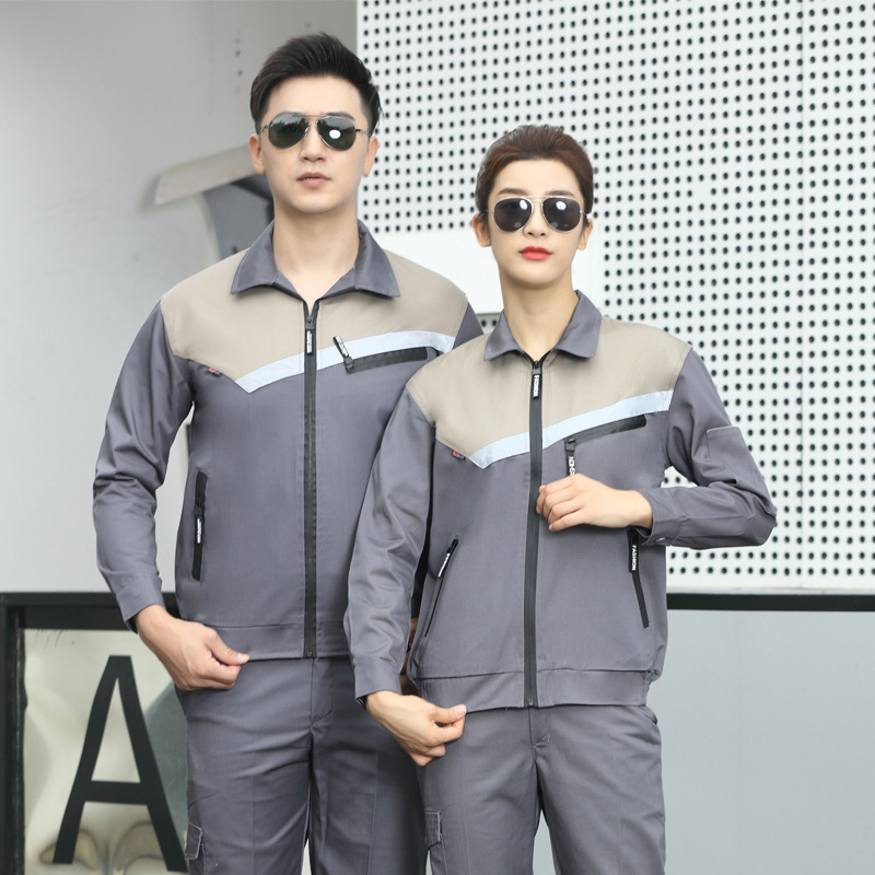 春秋长袖工作服套装男士耐磨耐脏加厚建筑工地汽修劳保服上衣工装|undefined