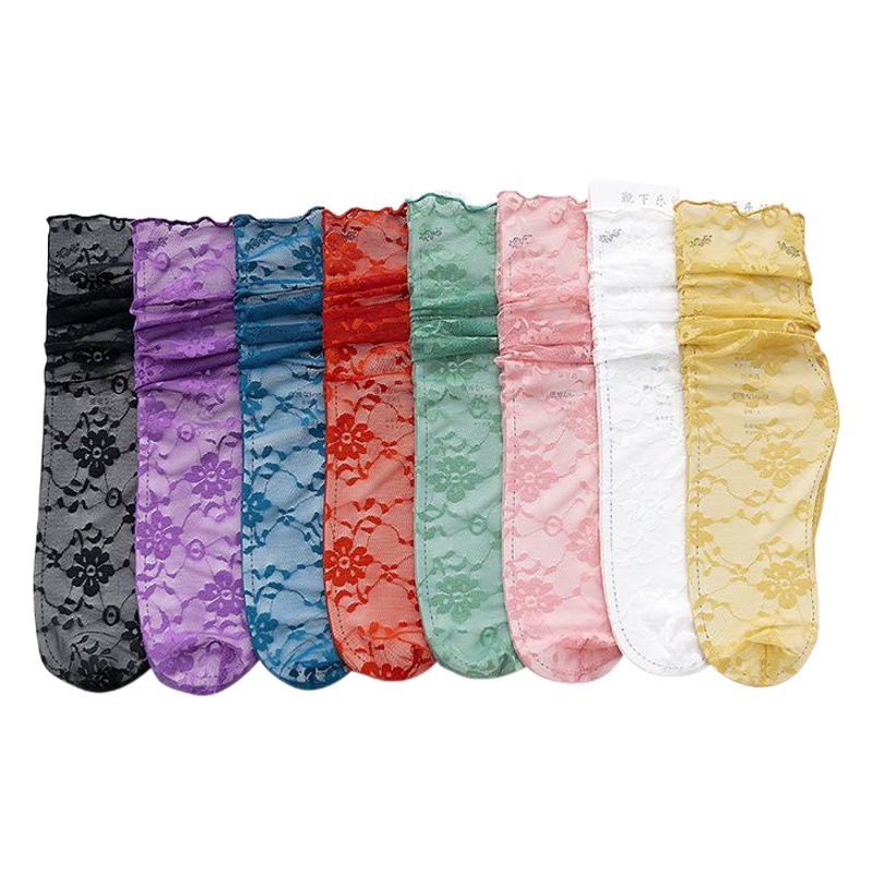 Primavera y verano nueva flor de encaje japonés calcetines de mujer moda calcetines rojos de boda calcetines de pila calcetines de mujer al por mayor