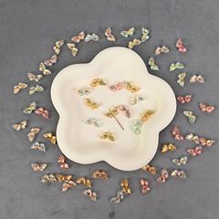 鑫振山树脂 韩国胶镭射款甜酷风蝴蝶翅膀DIY饰品配件 直孔散珠厂
