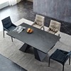 Italian minimalist rock panel table Household restaurant large -sized multifunctional telescopic dining table combination steel -based glass rock plate