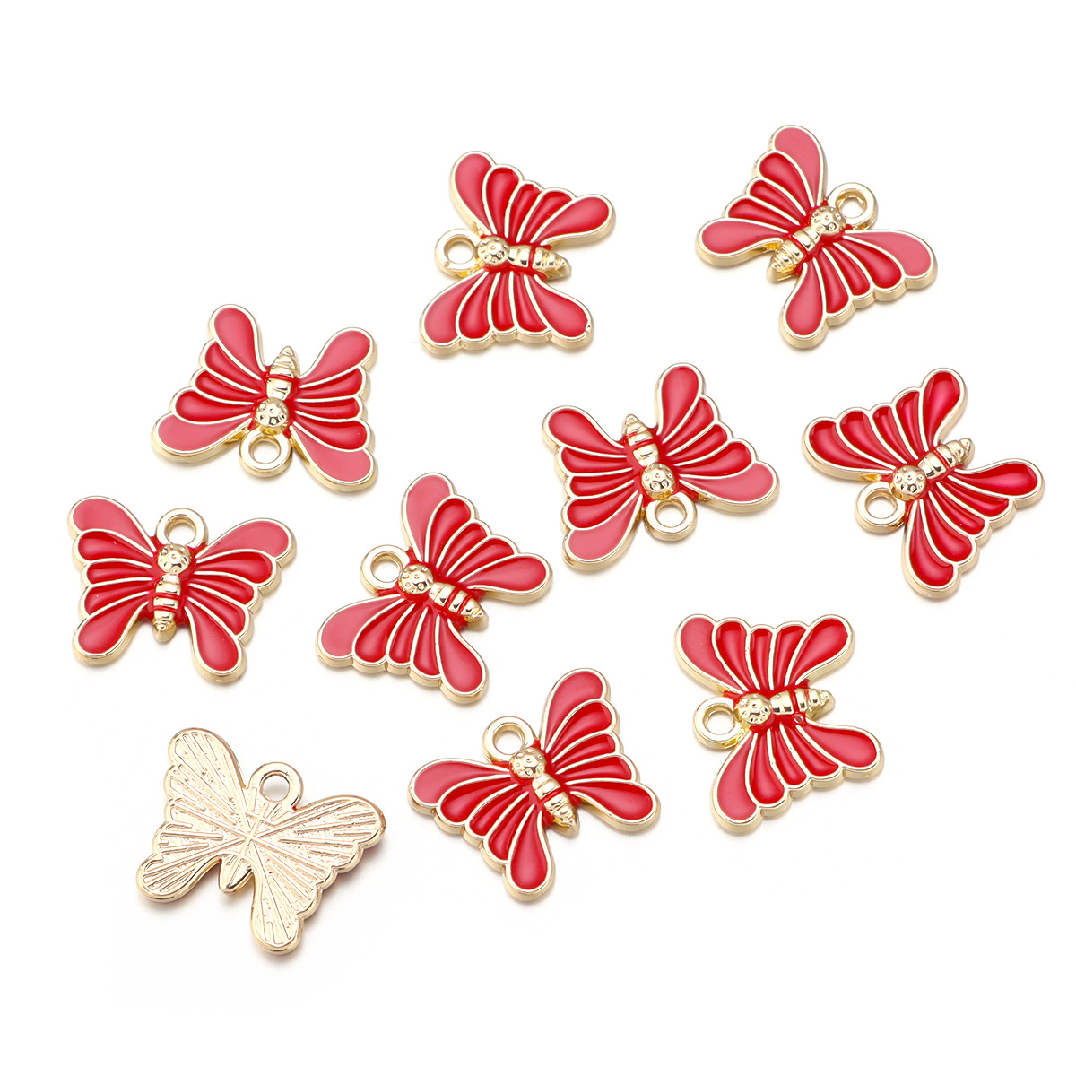 26g Weight Pendant Jewelry Making Type DIY Jewelry Accessories Classification 10 PCS/Package Quantity Alloy Material Butterfly Pattern Enamel Design IG Style, Simple Style Style 10 PCS/Package Alloy Butterfly Pendant 9
