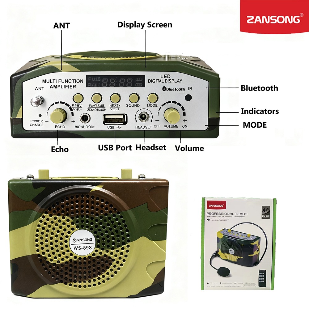 Remote Loudspeaker Ws898 Remote Control Amplifier Supports Usb/Fm/Bluetooth Loudspeaker Wireless Remote Control