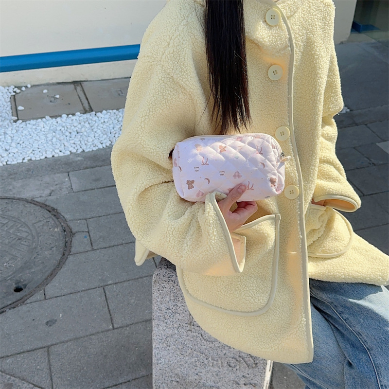 31291フレッシュキルティング手持ちポーチ少女大容量可爱い収纳学生ジッパー文房具ポーチペンポーチ|undefined