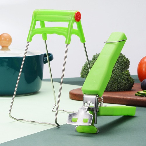 Wholesale stainless steel household green plate pickup and bowl clip pp pickup clip creative kitchen plate lifter dish clip