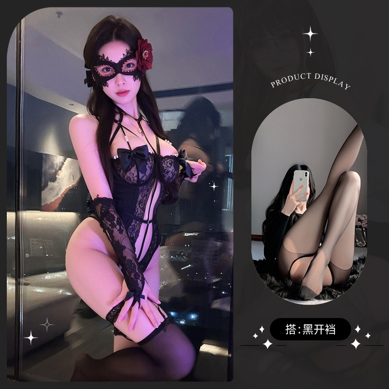 9271 black + black open socks