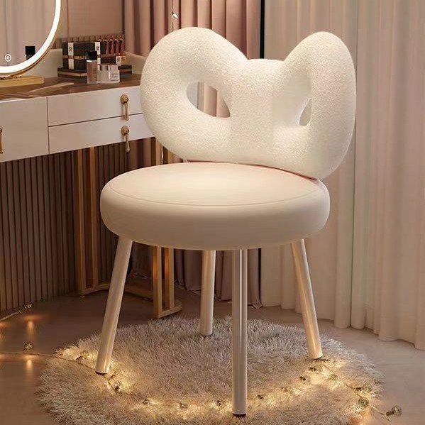 轻奢化妆梳妆网红奶油梳妆台家用靠背简约卧室椅子女生凳子美甲