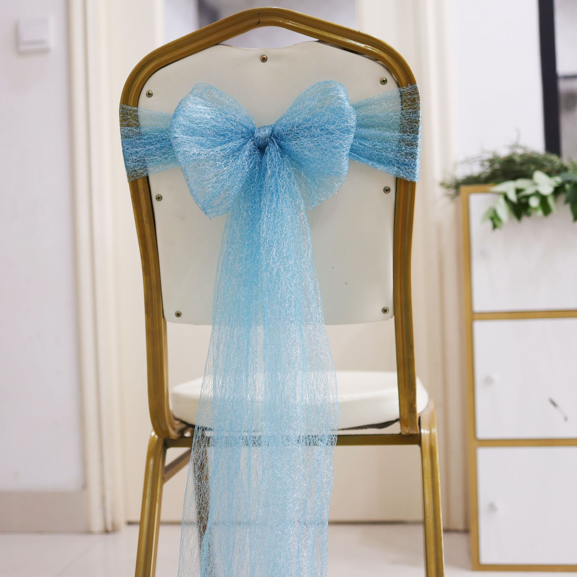 Arco de encaje silla de decoración correa silla de flor de boda cubierta silla de boda transfronteriza diseño de silla cinta tira