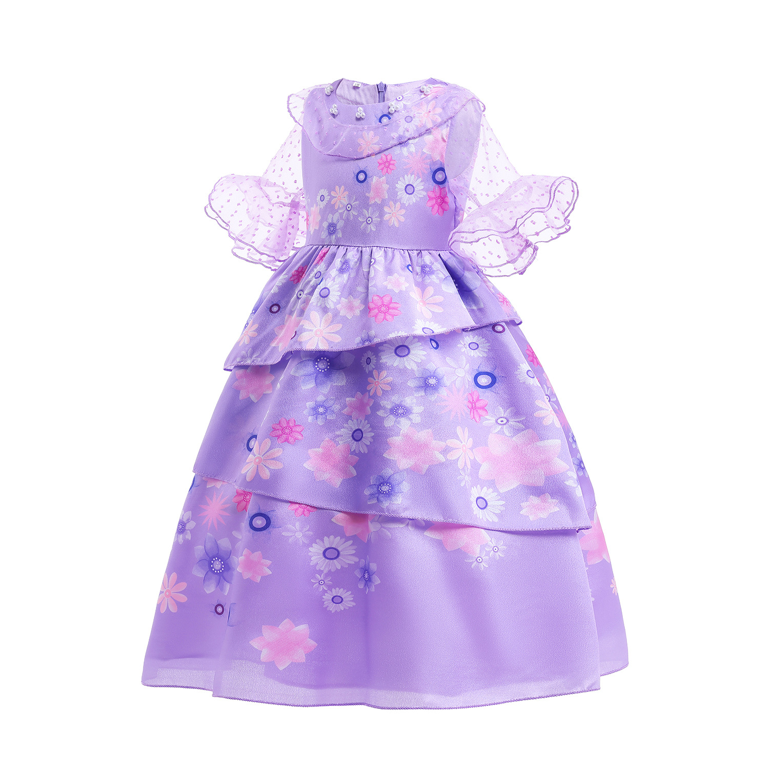 Cute Flower Cotton Blend Polyester Girls Dresses display picture 3