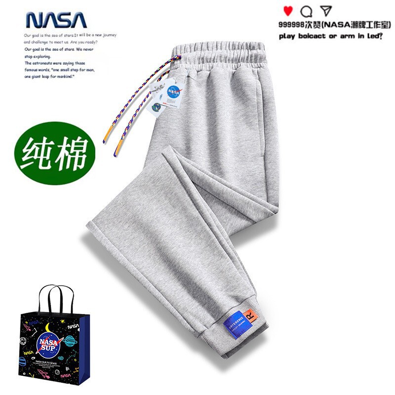 Nasa Official Website Jointly Branded 2025 Spring and Autum Pure Cotton Trendy Brand Casual Pants Men's Leggings Sweatpants Trendy Large Size Sweatpants