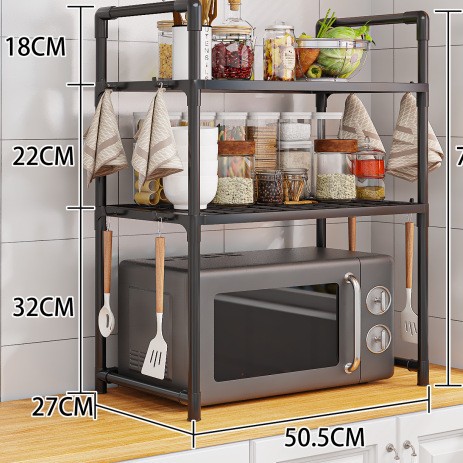 Estante de cocina de dos niveles para microondas