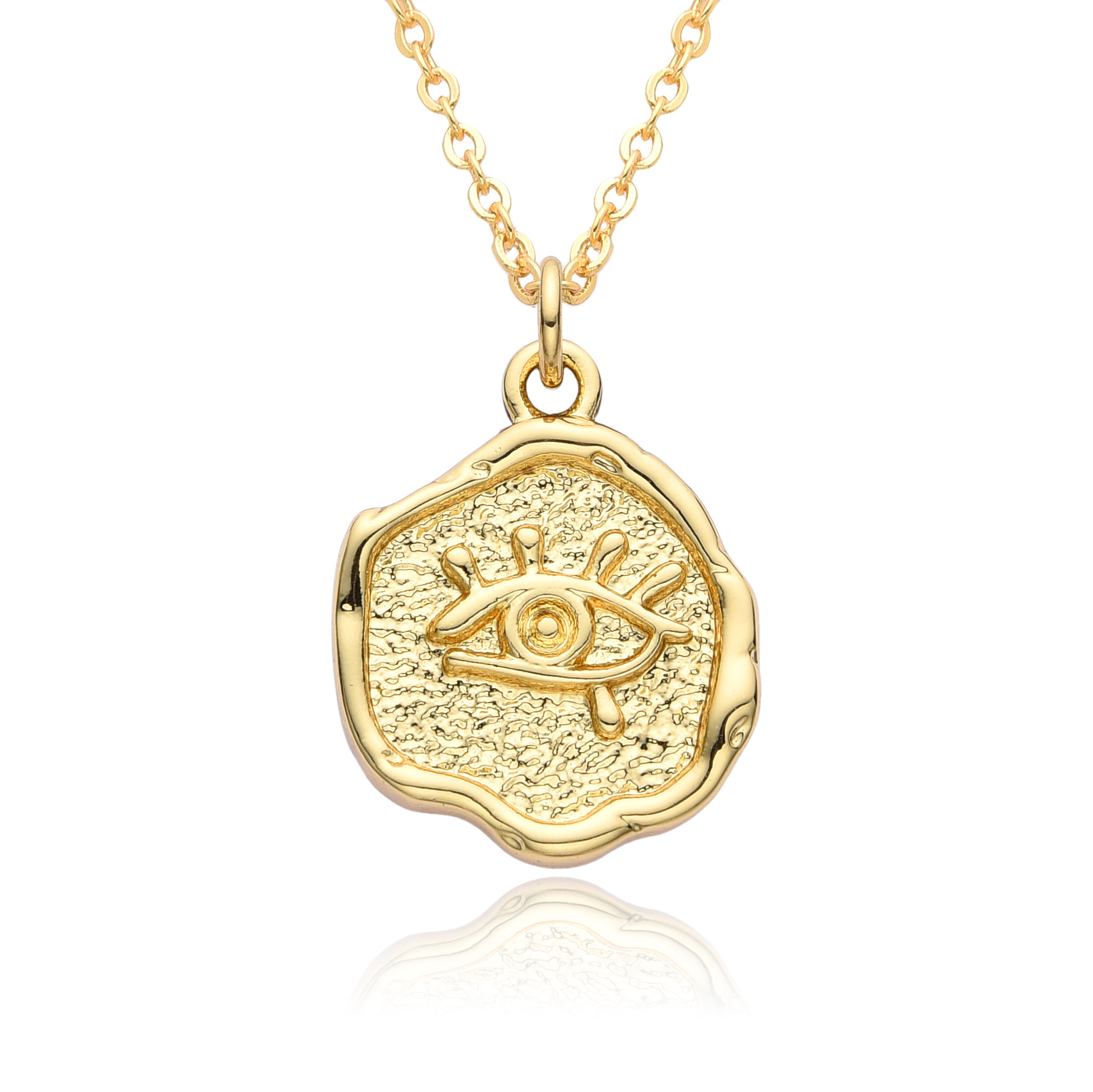 14g Weight 18K Gold Plated Plating Material Copper Pendant Material Zircon Inlay Material Pendant Necklace Classification Copper Chain Material cable chain Chain Type 1 Piece Quantity Daily Occasion Copper Material Geometric, Eye Pattern Women's Gender Hollow Out, Inlay Design Casual, Simple Style Style Copper 18K Gold Plated Hollow Out Inlay Geometric Eye Zircon Pendant Necklace 13