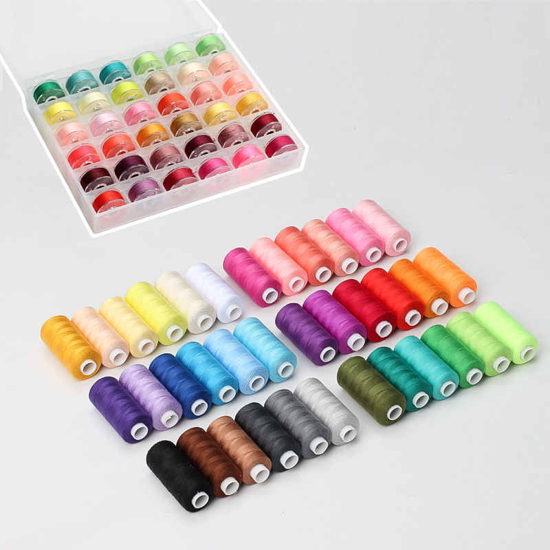 Tapa dura nueva lanzadera de comercio exterior, hilo pequeño en caja, hilo cosido a mano, hilo de cinta de 36, juego de lanzadera, 400 yardas, hilo de coser 402