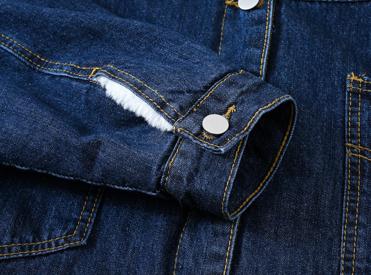 GraceChic Giacca in denim da donna, stile coreano, oversize, casual, spessa, ampia, con collo in pelliccia, foderata in pile, alla moda, con spalle cadenti, nuovo stile_voghion.com