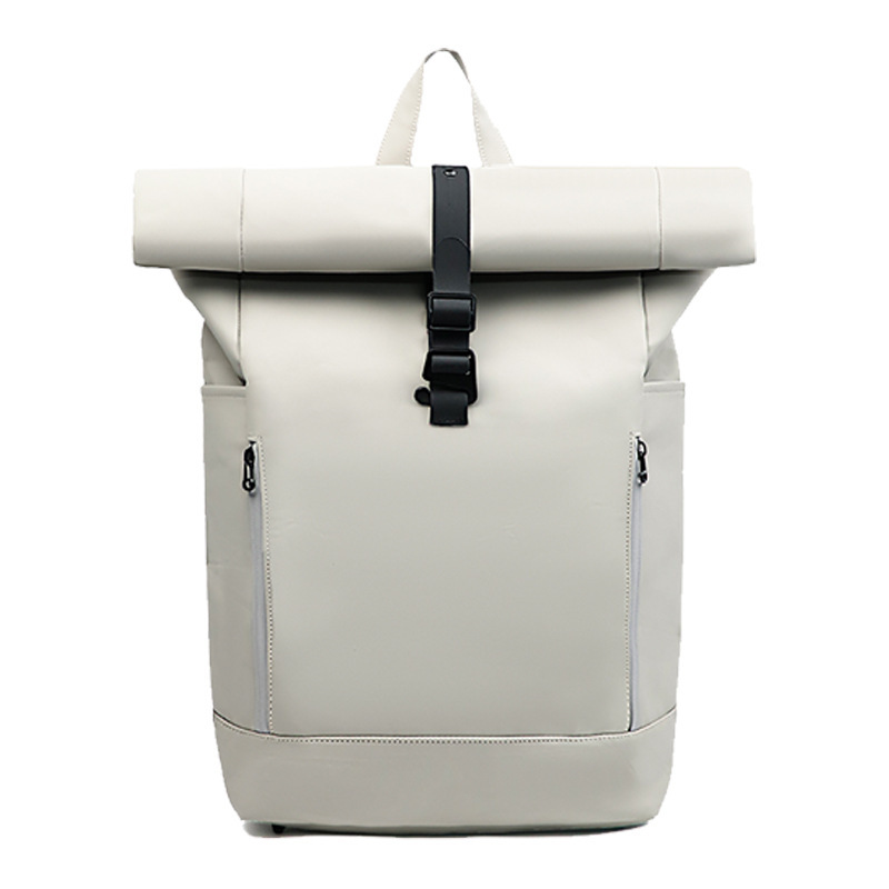 New Men's Roll Top Computer Backpack Business Leisure Commuter Backpack College Student Schoolbag Outdoor Travel Backpack