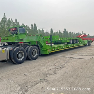 跨境销售多轴线平板运输车 工程机械运输半挂车 大件运输平板半挂