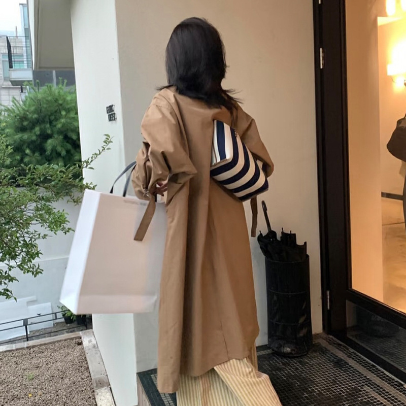 英伦风风衣女春设计感小众长款大衣小个子宽松薄款时尚外套|undefined