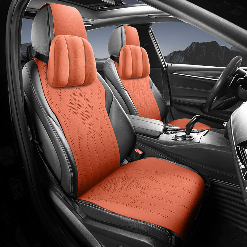 Cross-Border Car Seat Cushion, Summer Breathable Seat Cover, Universal for All Seasons, Suede Half-Cover Small Saddle Pad, Foreign Trade