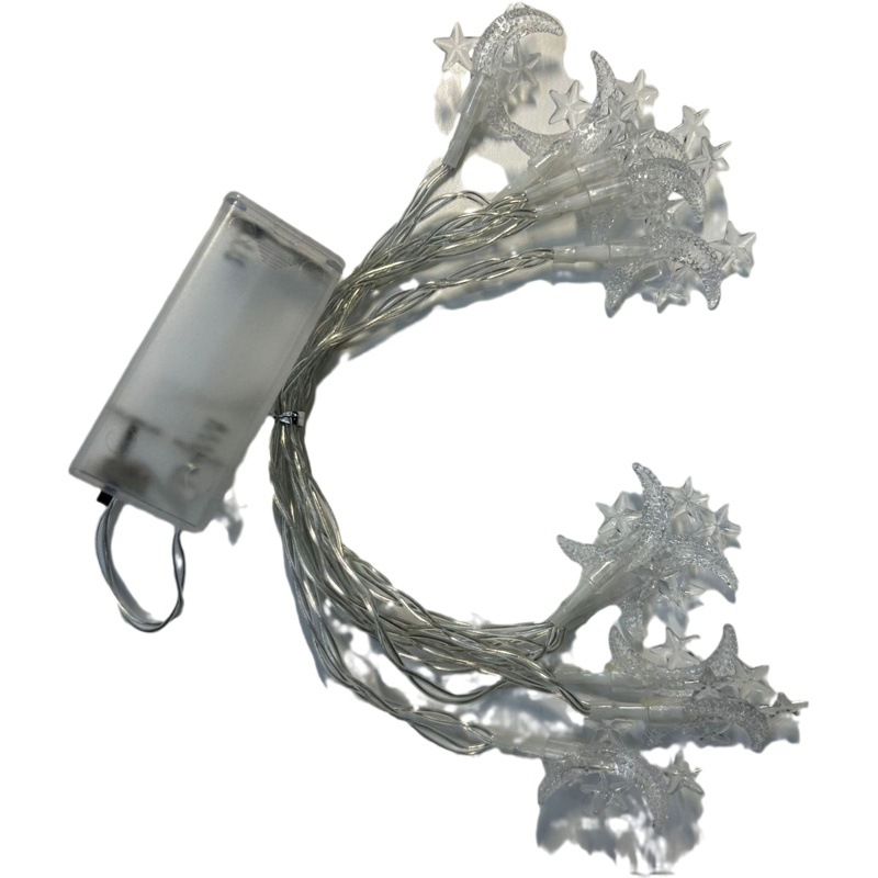 Explosiva LED Middle East Gurbang Festival Palace Lantern Tres estrellas con luna perla Luna Musulmana Lámpara de colores Lámpara de cadena