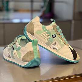 厚底华夫阿甘鞋2023夏季轻便百搭复古休闲运动老爹鞋一件代发透气