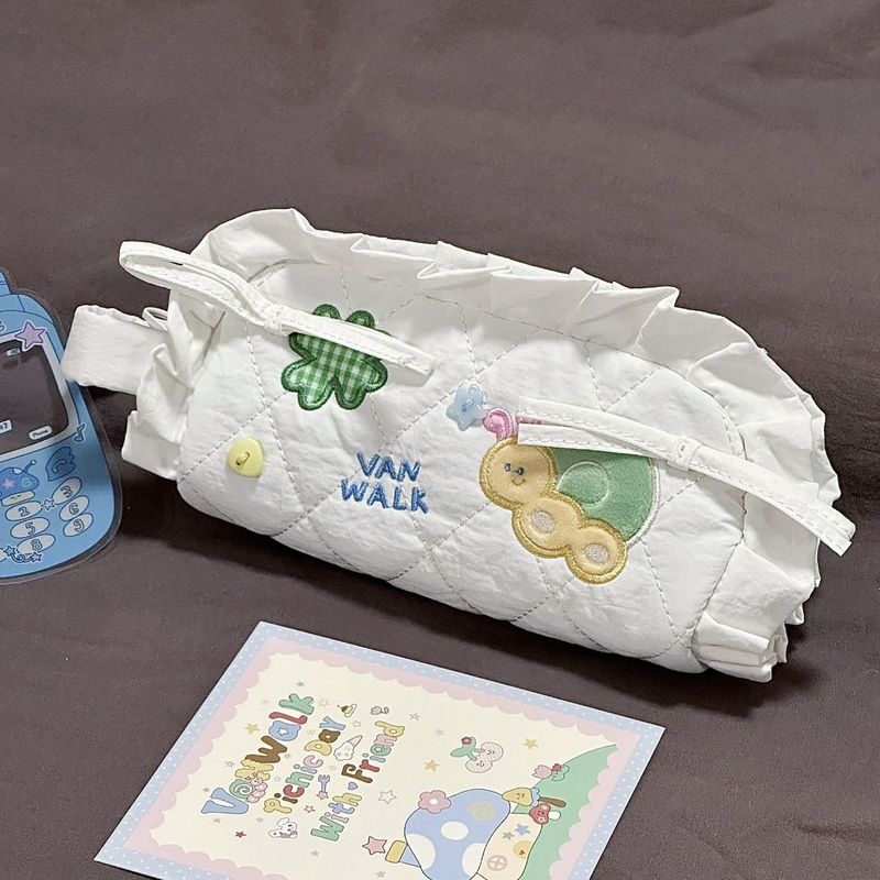新しい ins 高価値大容量刺繍漫画シリーズレース枕鉛筆バッグ文具バッグ学生鉛筆バッグ|undefined