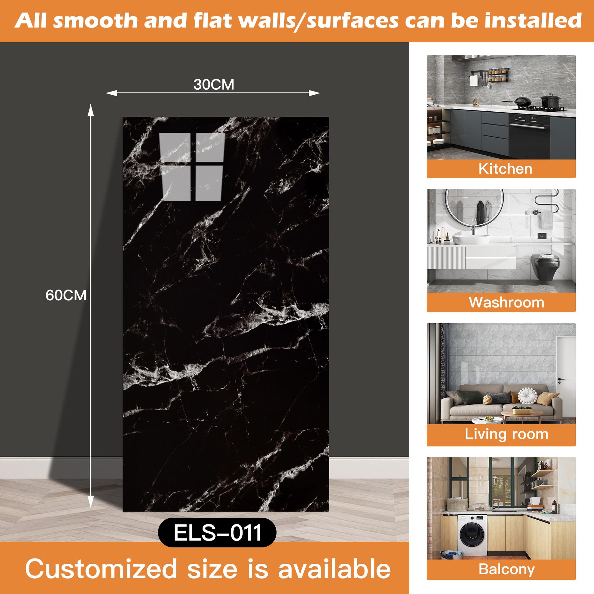 Azulejo de imitación transfronterizo pegatinas de pared papel tapiz autoadhesivo impermeable y a prueba de humedad pegatinas de mármol de baño papel tapiz de pared de fondo restaurado